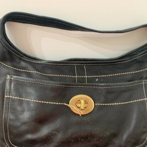 Black Leather Coach Handbag